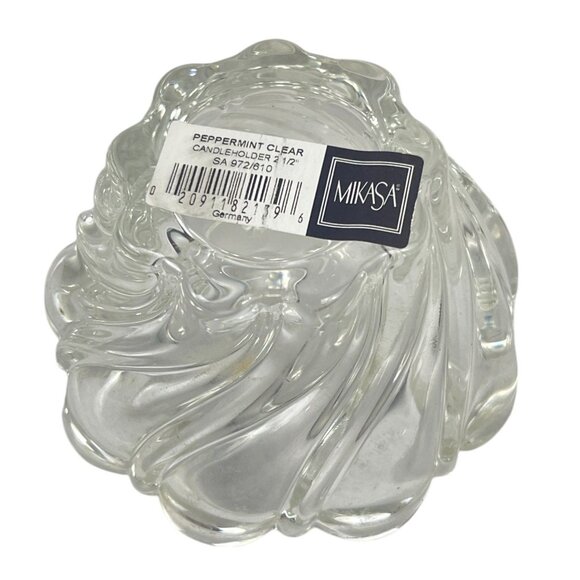 Mikasa Peppermint Clear Glass Candleholder Germany 9721019 - Picture 4 of 8